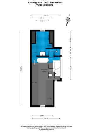 Floorplan - Lauriergracht 118D, 1016 RR Amsterdam